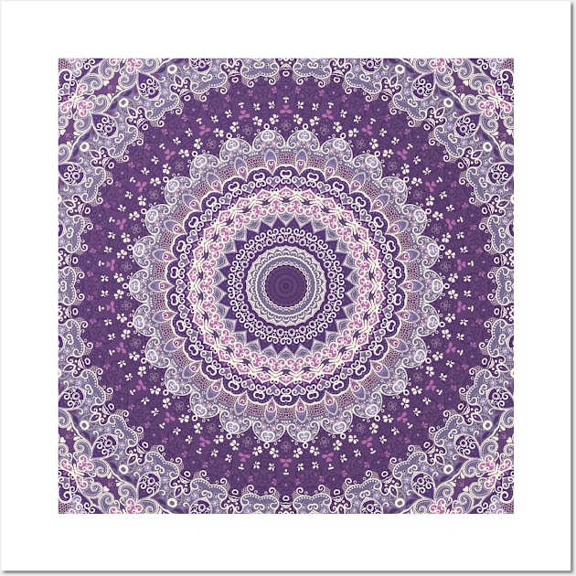 Lavender Lace Mandala Wall Art by KirstenStar 